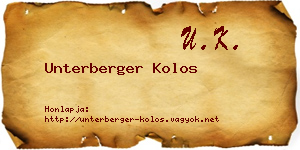 Unterberger Kolos névjegykártya